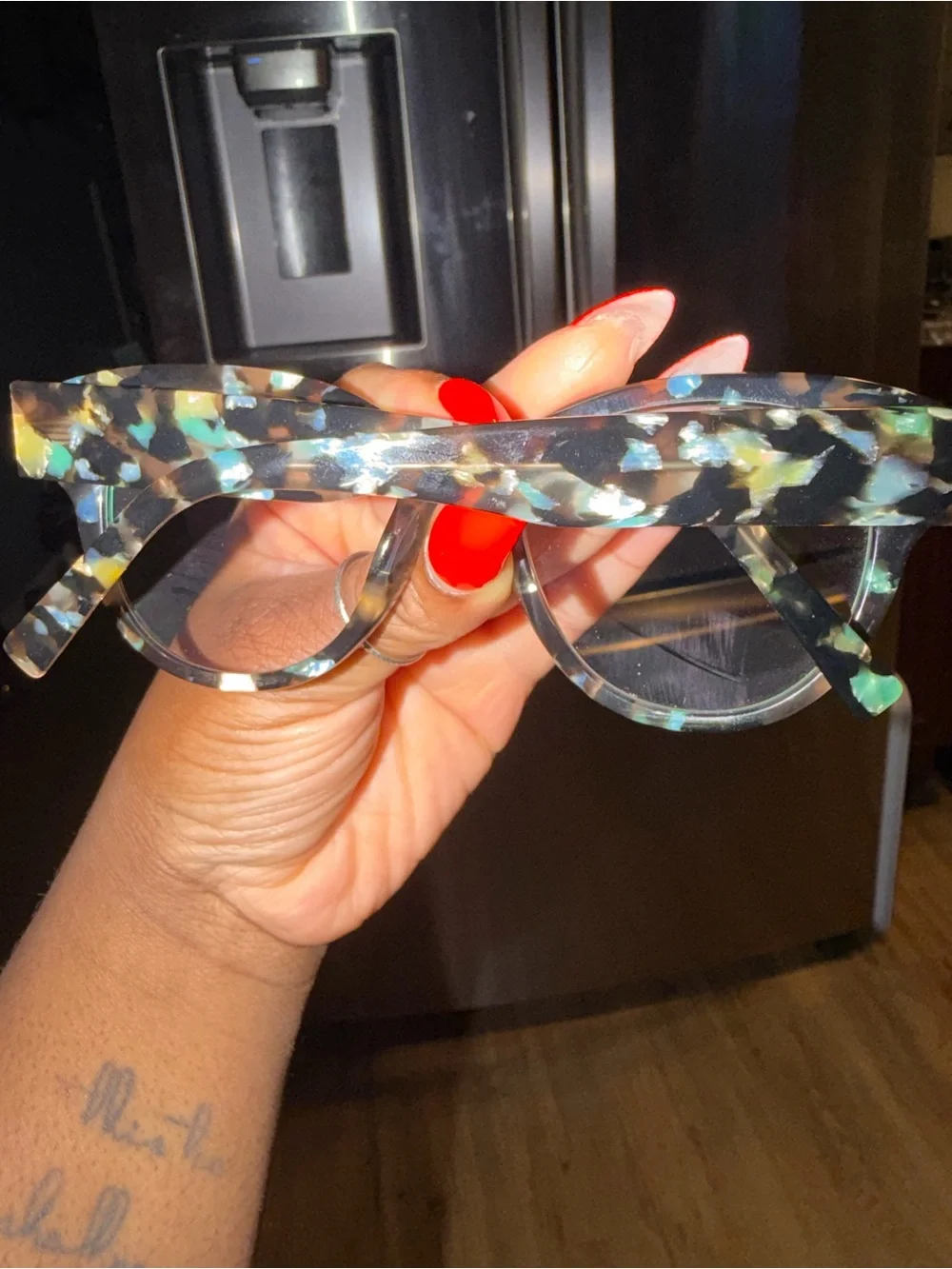 Tortoiseshell Cat Eye Glasses in Green & Black